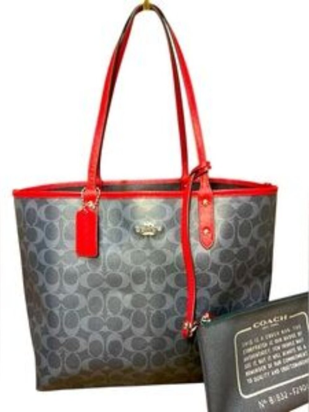 Coach Reversible American Flag and monogram tote with attached wristlet โค๏ธ๐บ๐ธ๐ - Picture 2 of 3